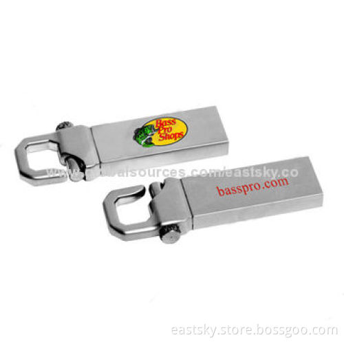 Hook USB Flash Drive, Waterproof/Dust-proof Stainless Metal, Free for 1 to 2 Colored Logo ImprintNew